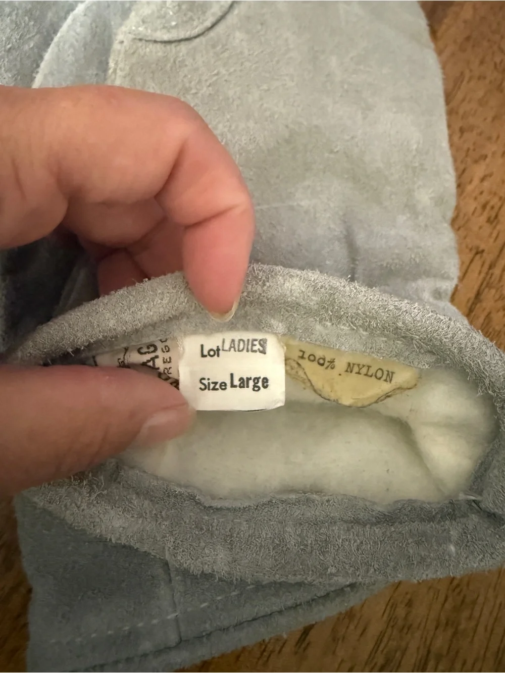 Vtg Alaska Sleeping Bag Co Deerskin Leather mittens fleece lined Ladies Large